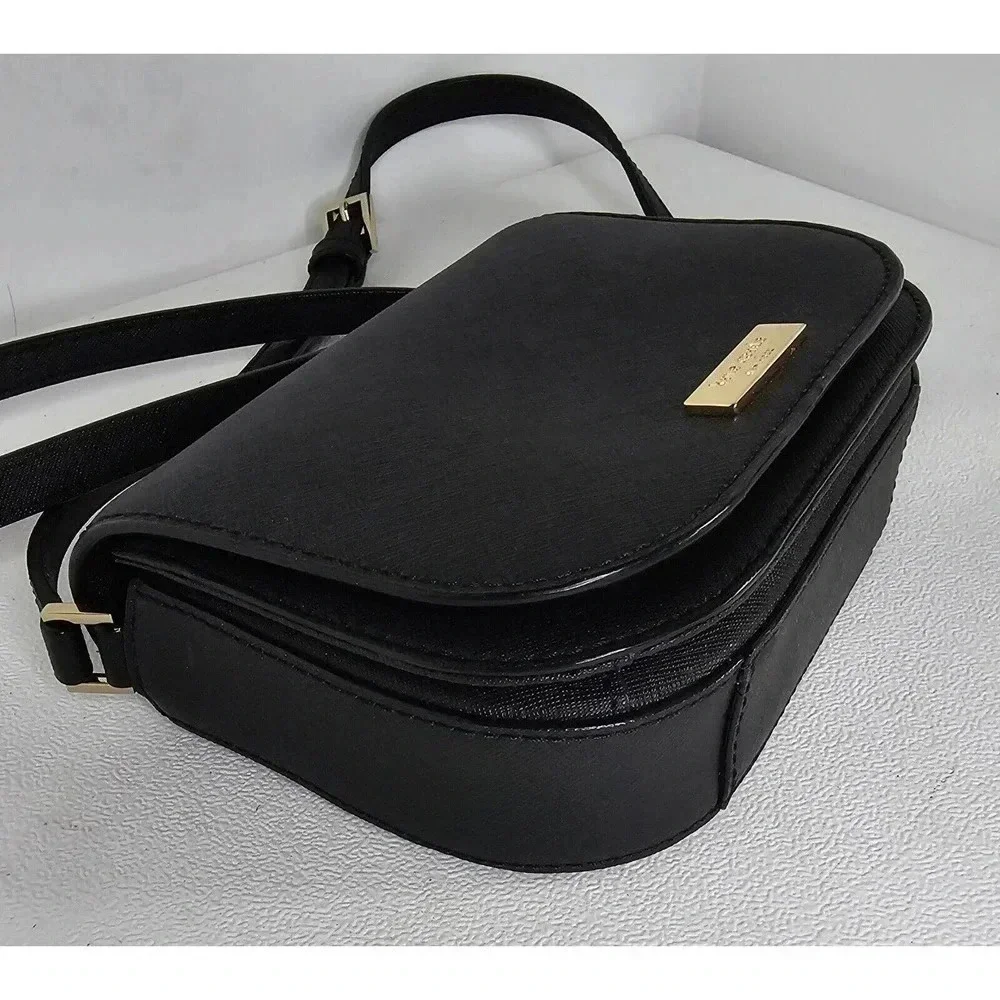 KATE SPADE NEW YORK CROSSBODY PURSE BLACK SAFFIANO LEATHER SMALL